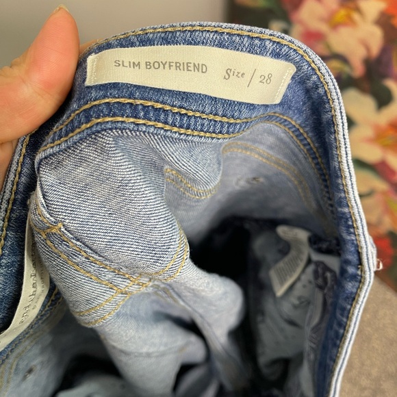 Anthropologie Pilcro Village Straight Jeans In Light Patchwork Slim Boyfriend 28 - Picture 5 of 9